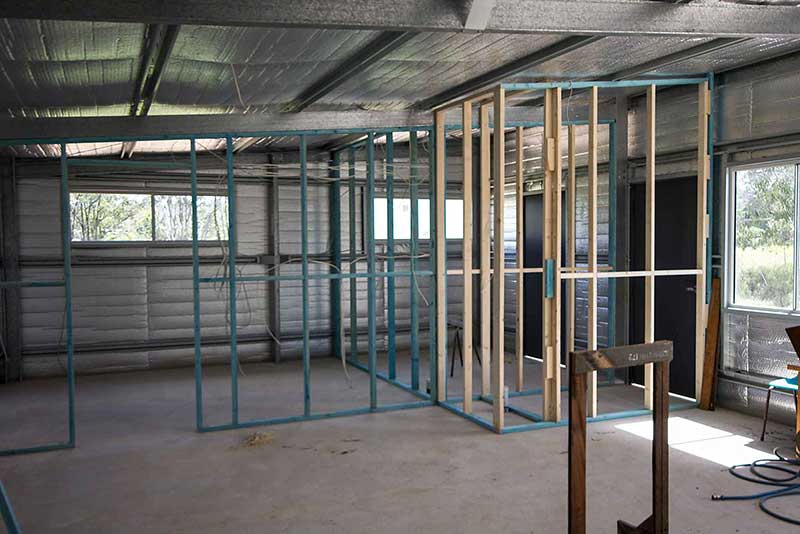 internal walls of office and toilets